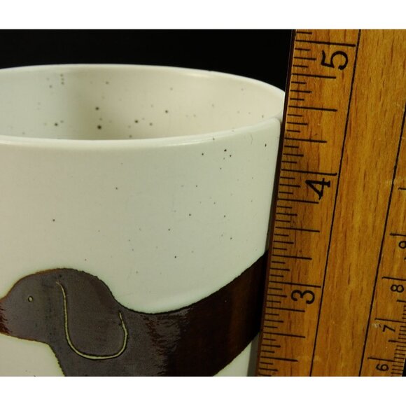 Dachshund Dog Stoneware Coffee Mugs Set of 2 Harvest Green Studio UK - Picture 6 of 7